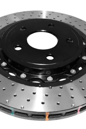 In Demand DBA 06-10 Jeep Grand Cherokee SRT8 Front 5000 Series Cross Drilled Rotor w/Black Hat