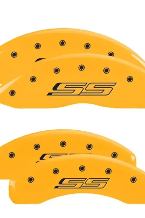Trending MGP Brake Caliper Covers with SS Logo; Yellow; Front and Rear