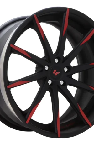 19" Lexani Forged Wheels LZ-101 Gloss Black with Red Accents Rims New Release