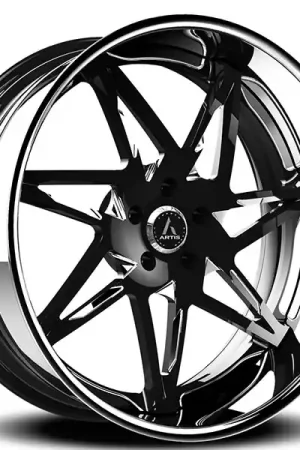 Price Cut 21" Artis Forged Wheels Nirvana Black Face with Chrome Window and Chrome Lip Rims