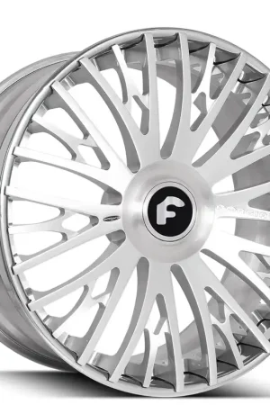 21" Forgiato Wheels Cravatta-ECL Brushed Silver with Chrome Lip Forged Rims Handmade