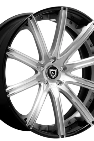 Budget 24" Lexani Forged Wheels LZ-709 Brushed Silver Face with Gloss Black Lip Rims