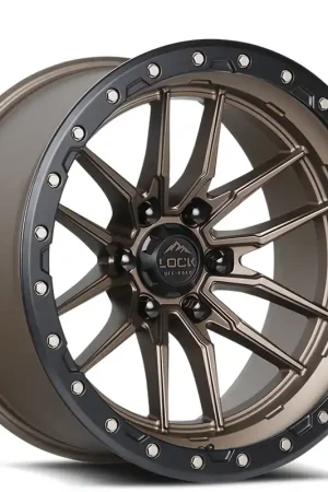 22" Lock Off-Road Wheels Krawler Matte Bronze with Matte Black Ring Rims Free Shipping