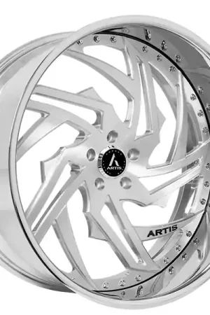 Must Have 26" Artis Forged Wheels Skeletor Brushed Silver Face with Chrome Lip Rims