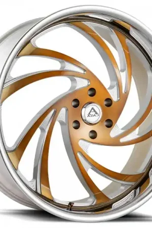 26" Azad Wheels AZ Drip Brushed Gold with SS Lip Rims Flash Sale
