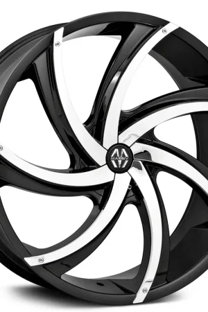 26" Massiv Wheels 920 Turbino Black with Chrome Accents Rims Today Only