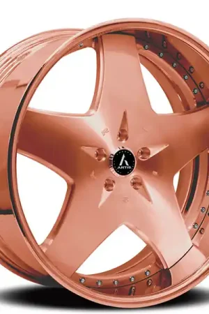 19" Artis Forged Wheels Cashville Brushed Rose Gold Face with Rose Gold over Chrome Lip Rims Holiday Sale