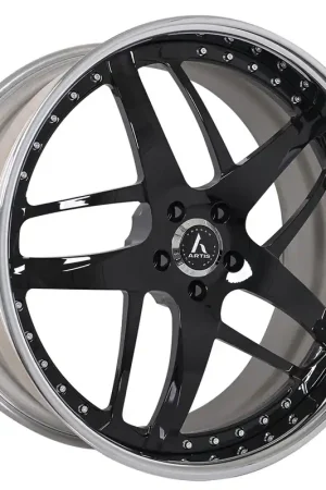 Next Day Delivery 24" Artis Forged Wheels Bavaria Gloss Black Face with Chrome Lip Rims
