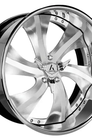 26" Artis Forged Wheels Boss Brushed Silver Face with Chrome Lip Rims In Demand