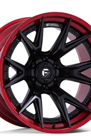 18" Fuel Wheels FC402 Catalyst Matte Black with Candy Red Lip Off-Road Fusion Forged Rims Trending