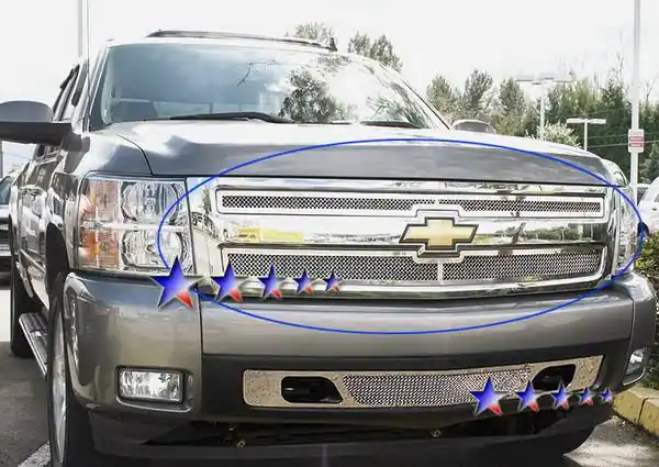 Chevrolet Silverado APS Wire Mesh Grille - Upper - Stainless Steel - C75766T Today Only
