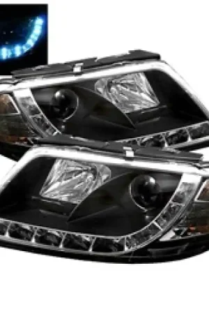 Spyder Volkswagen Passat 01-05 Projector Headlights DRL Black High H1— PMD Premier Motoring Development Grab Now