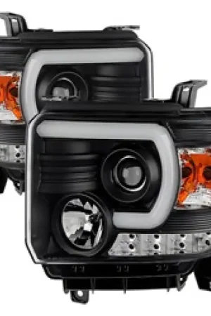 Spyder GMC Sierra 14-16 Projector Headlights Light Bar DRL Black PRO-Y — PMD Premier Motoring Development Mega Sale