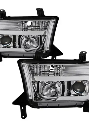 Fresh Stock Spyder 07-13 Toyota Tundra V2 Light Bar DRL Projector Headlights - Chr — PMD Premier Motoring Development