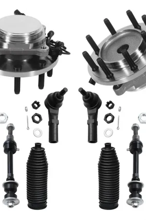 10pc Front Wheel Hub and Bearings Sway Bar Links Tie Rods Suspension Kit Special Offer