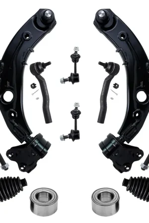 12pc Front Lower Control Arms Wheel Bearings Tie Rods Suspension Kit New Arrival
