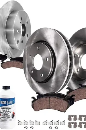 10pc Front & Rear Disc Rotors and Ceramic Brake Pads Kit Luxury