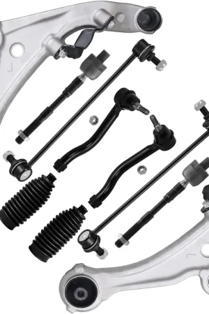 10pc Front Lower Control Arms Sway Bar Links Tie Rods Suspension Kit Time-Limited