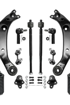 12pc Front Lower Control Arms Sway Bar Links Tie Rods Suspension Kit Next Day Delivery