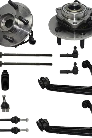 14pc Front Upper Control Arms Wheel Hub and Bearings Suspension Kit Final Sale