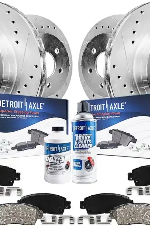 10pc Front & Rear Drilled Slotted Rotors and Ceramic Brake Pads Kit Bulk Order