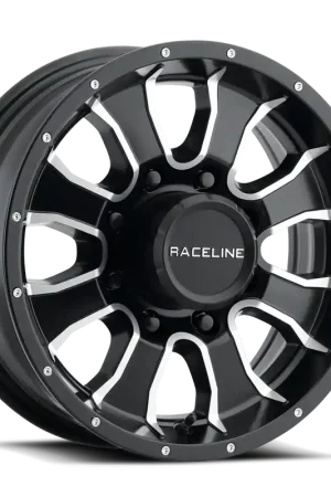 Raceline 860M Mamba Trailer Wheel 16x6 8x165.1 Black Machined 0mm - FREE T-SHIRT INCLUDED! Special Discount