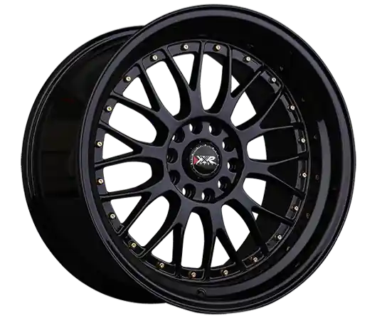 Xxr 521 Wheel 17x7 5x100 & 5x114.3 Black w/ Gold Rivets 38mm Certified