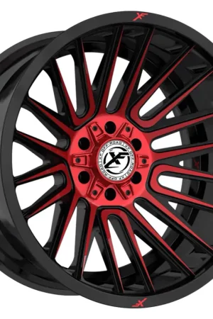 Budget Xf Off-Road Xf-234 Wheel 20x9 6x135 & 6x139.7 Gloss Black & Red Machined 12mm
