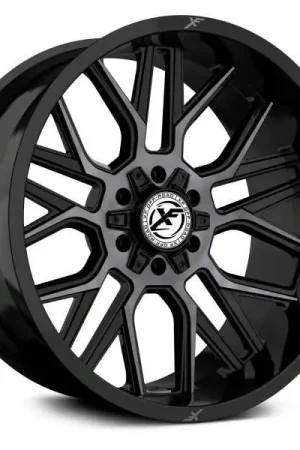 Trusted Brand Xf Off-Road Xf-235 Wheel 22x12 8x165.1 & 8x170 Gloss Black & Machined Titanium Double Dark Tint -44mm