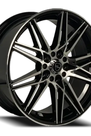 Worldwide Shipping Elegance E005 Wheel 18x8 5x100 & 5x114.3 Gloss Black Machined 35mm - FREE T-SHIRT INCLUDED!