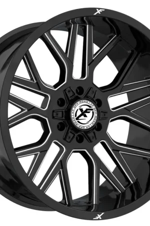 Xf Off-Road Xf-235 Wheel 20x10 5x127 & 5x139.7 Gloss Black & Milled -12mm - FREE T-SHIRT INCLUDED! Bulk Order