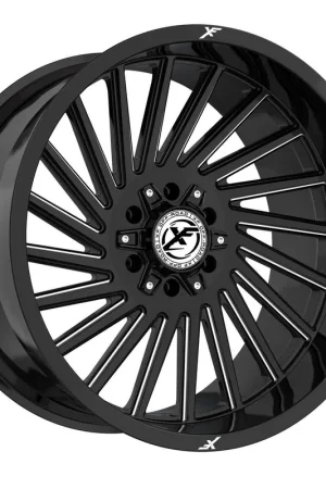 Xf Off-Road Xf-239 Wheel 20x10 8x165.1 & 8x170 Gloss Black & Milled -12mm Next Day Delivery