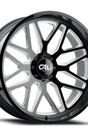 Money Back Guarantee Cali Off-Road Invader Wheel 24x14 6x139.7 Gloss Black Milled -76mm - MINIMUM PURCHASE OF 4 WHEELS
