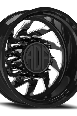 Popular Adf Contractor Right Dually Wheel - 24x8.25 8x165.1 Gloss Black/Machined -167mm - MINIMUM PURCHASE OF 4 - FREE T-SHIRT INCLUDED!