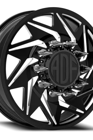 Big Sale Adf Flex Left Dually - Wheel 22x8.25 8x165.1 Gloss Black/Machined 144mm - MINIMUM PURCHASE OF 4 - FREE T-SHIRT INCLUDED!