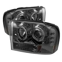 Hassle-Free Returns Spyder 1PC Projector Headlights - Version 2 - LED Halo - Smoke FCLH 5010353