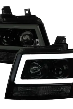Direct From Manufacturer Spec-D Smoked Projector Headlight w/ Black Housing SPE 2LHP-AVA07SM-RS