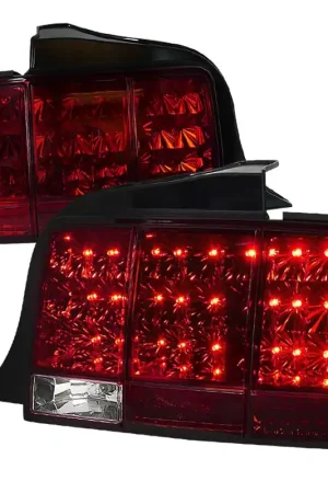Authentic Spec-D Red LED Tail Lights w/ Sequential Turn Signal SPE LT-MST05RLED-SQ-TM