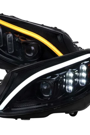 Fast Shipping Spec-D Smoked Halo Projector Headlights w/ Sequential Turn Signal & Black Housing SPE 2LHP-W20515G-SQ-TM