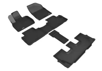 3D MAXpider 2020 Hyundai Palisade Kagu 1st & 2nd & 3rd Row Floormats - Black - L1HY10101509 Super Sale