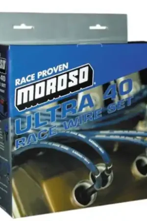 Genuine Moroso Ford 289-302 Ignition Wire Set - Ultra 40 - Sleeved - Non-HEI - 135 Degree - Black - 73834
