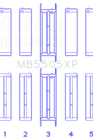 King Ford V8 351ci 5.8L / 400ci 6.6L 16V (Size .001) Main Bearing Set - MB5505XP001 Professional Grade