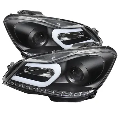Spyder Mercedes Benz W204 C-Class 12-13 Projector Halogen Model- DRL Blk PRO-YD-MBW20412-DRL-BK - 5074249 Best Choice