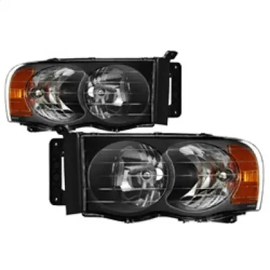 Xtune Dodge Ram 1500 02-05 Amber Crystal Headlights Black HD-JH-DR02-AM-BK - 5014313 Hot Picks