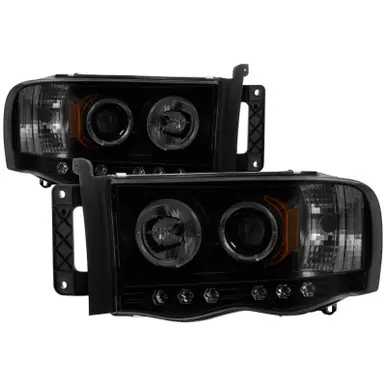 Price Cut Spyder Dodge Ram 1500 02-05 03-05 Projector Headlights LED Halo LED Blk Smke PRO-YD-DR02-HL-BSM - 5078384