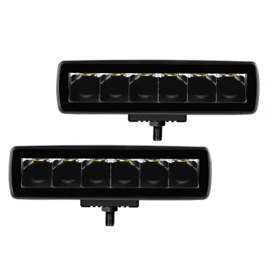 Latest Go Rhino Xplor Blackout Series Sixline LED Spot Light Kit (Surface/Threaded Stud Mount) - Blk (Pair) - 750300621SBS