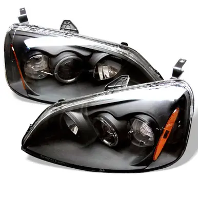 Spyder Honda Civic 01-03 2/4DR Projector Headlights - LED Halo Amber Reflector Blk PRO-YD-HC01-AM-BK - 5010759 Exclusive