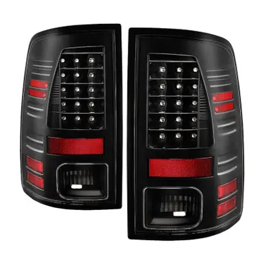New Release Spyder 13-18 Dodge Ram 2500/3500 LED Tail Lights LED Model Only - All Black (ALT-YD-DRAM13-LED-BKV2) - 5085924