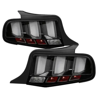 Spyder 10-12 Ford Mustang - Light Bar Seq. Turn Signal LED Tail Lights - Black - ALT-YD-FM10-LED-BK - 5085108 Hassle-Free Returns