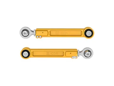 Next Day Delivery ICON 22-23 Toyota Tundra / 2024 Toyota Tacoma Billet Rear Upper Link Kit - Gold Anodized - 54102G